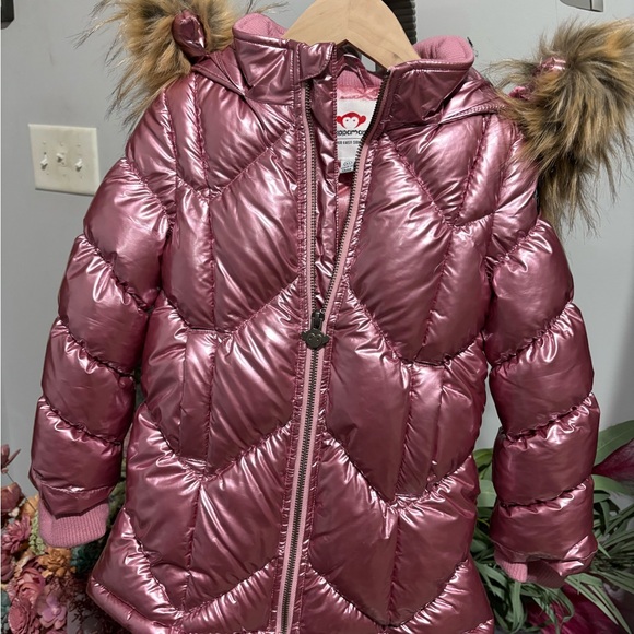Appaman Other - Appaman Metallic Pink Puffer Jacket with Faux Fur Trim